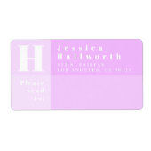 Modern Bright Lavender Return-adres en verzenden n Etiket (Voorkant)
