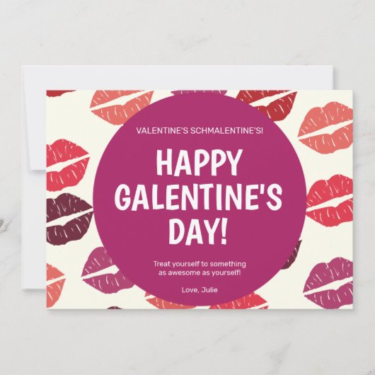 Modern Bright lips Galentine Day Card Kaart (Voorkant)