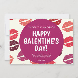 Modern Bright lips Galentine Day Card Kaart