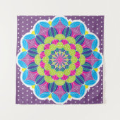 Modern Bright Neons Mandala en Stippen Wandkleed (Voorkant (horizontaal))