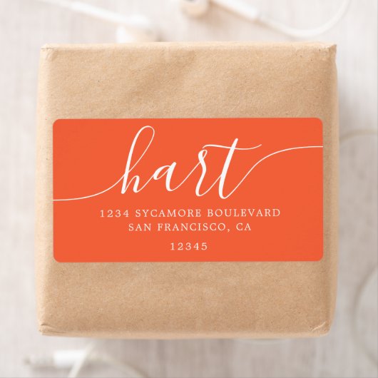 Modern Bright Oranje familie retouradres Etiket (Insitu)