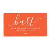 Modern Bright Oranje familie retouradres Etiket (Voorkant)