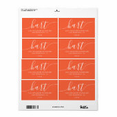 Modern Bright Oranje familie retouradres Etiket (Full Sheet)