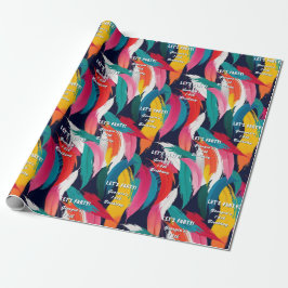 Modern Bright Paint Effect 16e verjaardag Cadeaupapier