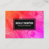 Modern Bright Peacock Feathers Visitekaartje (Voorkant)