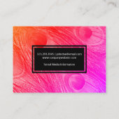 Modern Bright Peacock Feathers Visitekaartje (Achterkant)