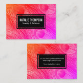 Modern Bright Peacock Feathers Visitekaartje (Voorkant / Achterkant)