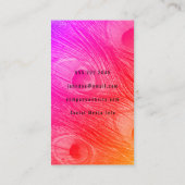 Modern Bright Peacock Feathers Visitekaartje (Achterkant)