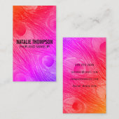 Modern Bright Peacock Feathers Visitekaartje (Voorkant / Achterkant)