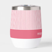 Modern Bright Pink Striped Wedding (Voorkant)