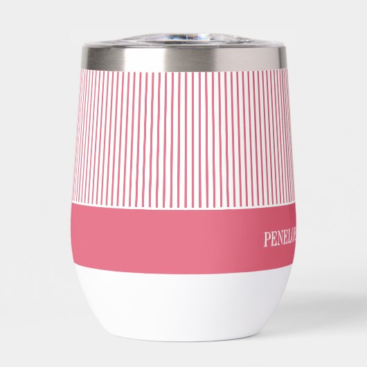 Modern Bright Pink Striped Wedding (Voorkant)