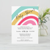 Modern Bright Rainbow Baby shower voor Meisje Kaart (Staand voorkant)