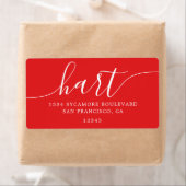 Modern Bright Red Family Retouradres Etiket (Insitu)