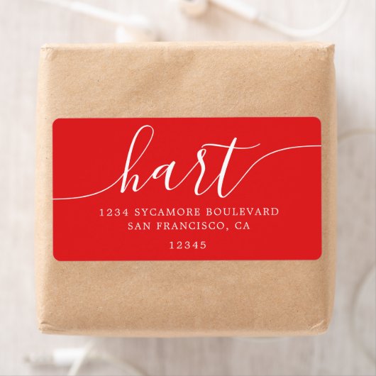 Modern Bright Red Family Retouradres Etiket (Insitu)