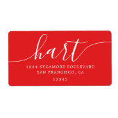 Modern Bright Red Family Retouradres Etiket (Voorkant)
