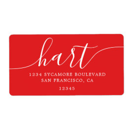 Modern Bright Red Family Retouradres Etiket