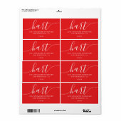 Modern Bright Red Family Retouradres Etiket (Full Sheet)
