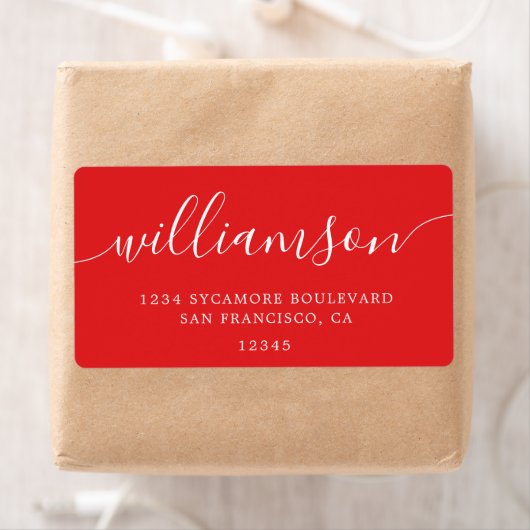 Modern Bright Red Family Retouradres Etiket (Insitu)