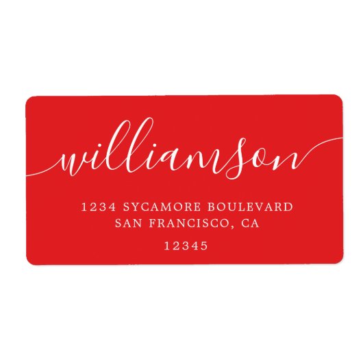 Modern Bright Red Family Retouradres Etiket (Voorkant)