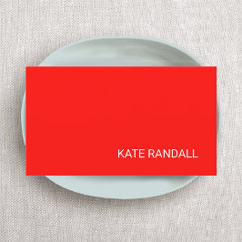 Modern Bright Red Professional Networking Visitekaartje
