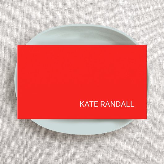 Modern Bright Red Professional Networking Visitekaartje