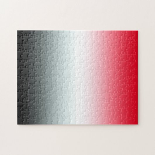 Modern Bright Red White en Black Ombre Legpuzzel (Horizontaal)