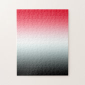Modern Bright Red White en Black Ombre Legpuzzel (Verticaal)