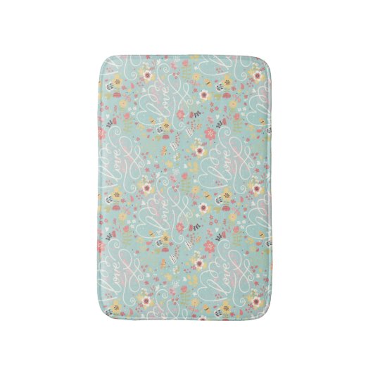 Modern Bright Romantisch patroon Badmat (Voorkant Verticaal)