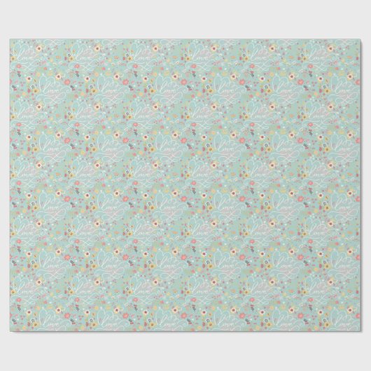 Modern Bright Romantisch patroon Cadeaupapier (Vlak)