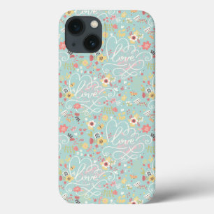 Modern Bright Romantisch patroon iPhone 13 Hoesje