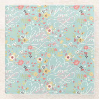 Modern Bright Romantisch patroon Glazen Onderzetter