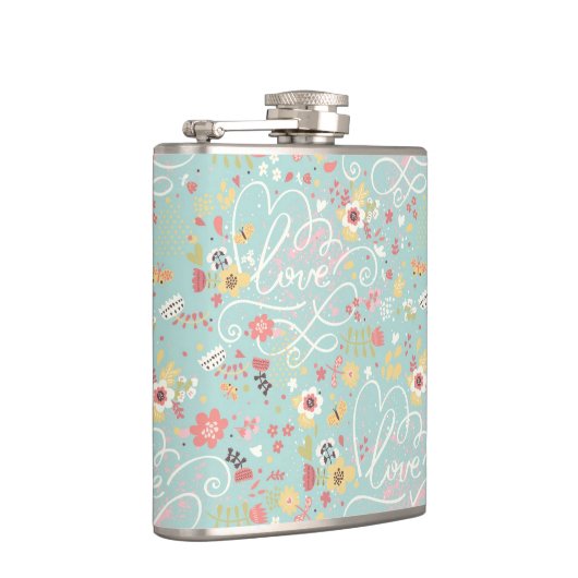 Modern Bright Romantisch patroon Heupfles (Rechts)