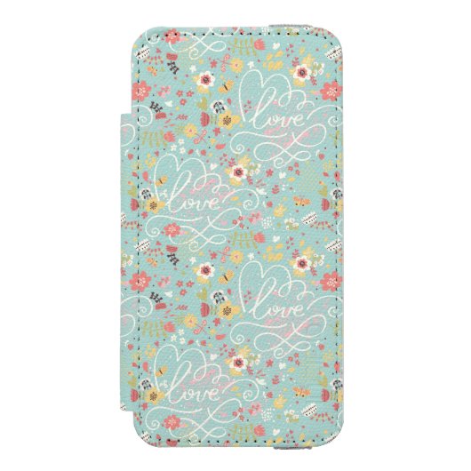 Modern Bright Romantisch patroon Incipio iPhone Portemonnee Hoesje (Voorkant Agenda)