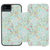 Modern Bright Romantisch patroon Incipio iPhone Portemonnee Hoesje (Agenda Open)