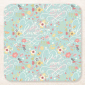 Modern Bright Romantisch patroon Kartonnen Onderzetters (Voorkant)