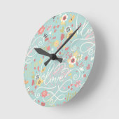 Modern Bright Romantisch patroon Ronde Klok (Hoek)