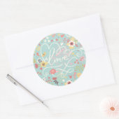 Modern Bright Romantisch patroon Ronde Sticker (Envelop)