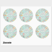 Modern Bright Romantisch patroon Ronde Sticker (Vel)