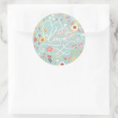 Modern Bright Romantisch patroon Ronde Sticker (Tas)