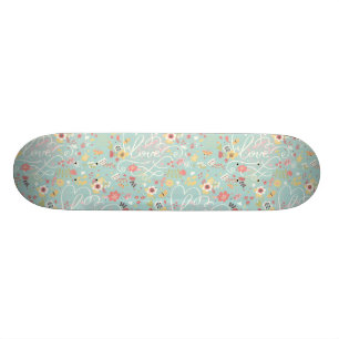 Modern Bright Romantisch patroon Skateboard
