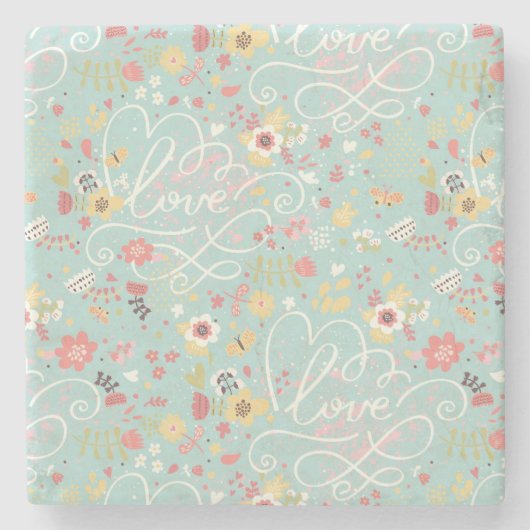 Modern Bright Romantisch patroon Stenen Onderzetter (Voorkant)