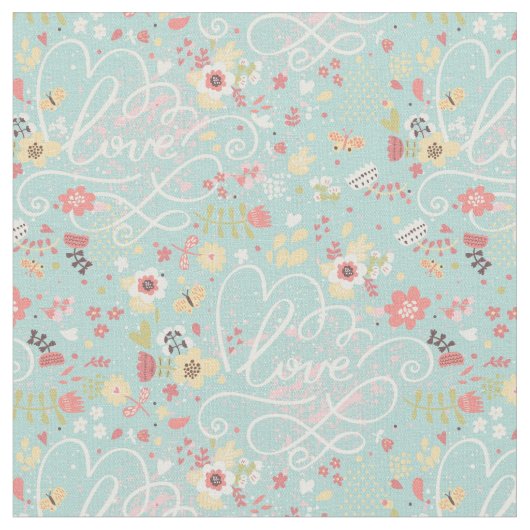Modern Bright Romantisch patroon Stof (Close Up)