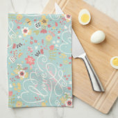 Modern Bright Romantisch patroon Theedoek (Quarter Fold)