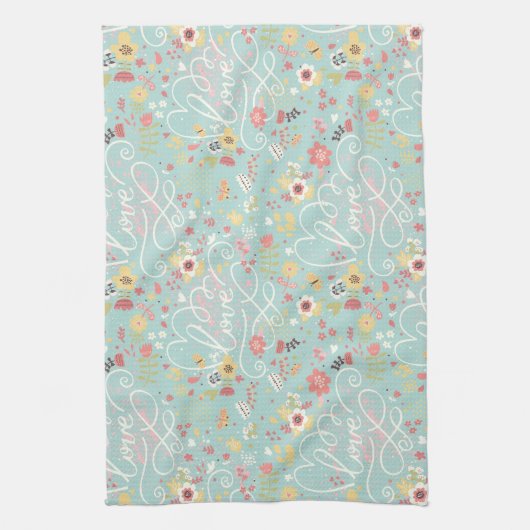 Modern Bright Romantisch patroon Theedoek (Verticaal)