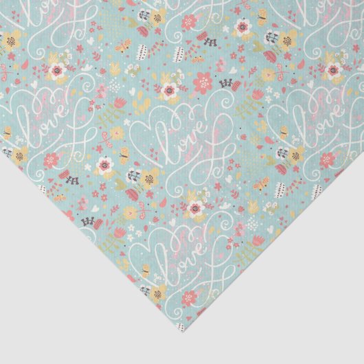 Modern Bright Romantisch patroon Tissuepapier (Detail)