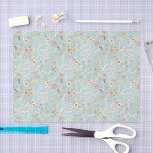 Modern Bright Romantisch patroon Tissuepapier (Craft)