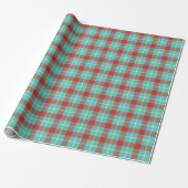 Modern Bright Rood Blauwgroen Wit Vakantie Plaid G Cadeaupapier (Uitgerold)