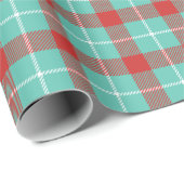 Modern Bright Rood Blauwgroen Wit Vakantie Plaid G Cadeaupapier (Rol Hoek)