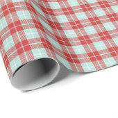 Modern Bright Rood Blauwgroen Wit Vakantie Plaid G Cadeaupapier (Rol Hoek)