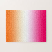 Modern Bright Roze Wit en Oranje Ombre Legpuzzel (Horizontaal)